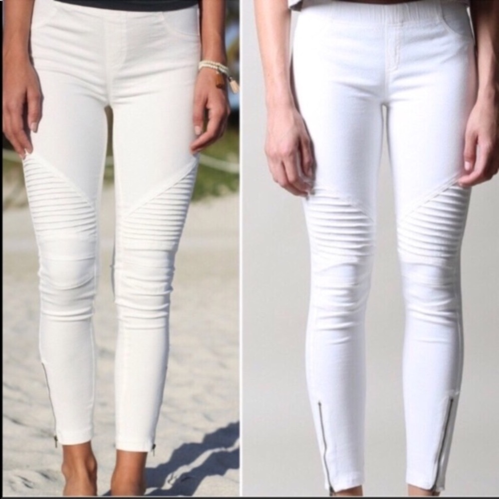 Moto Leggings—White - Picture 2 of 3